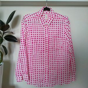 GAP Fitted Boyfriend Hot Pink Button-Down  - M